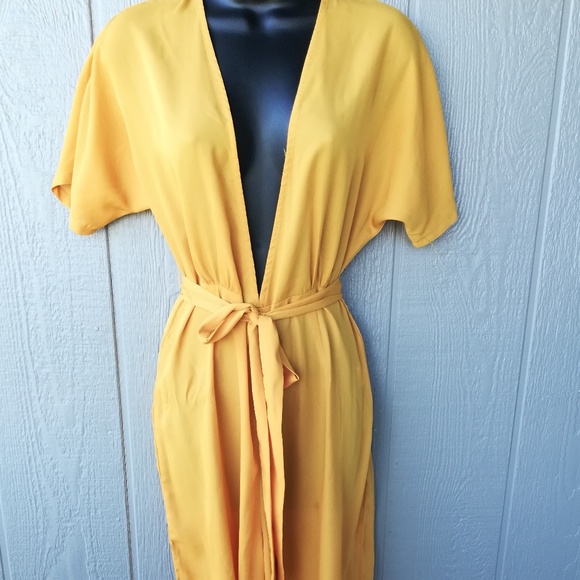 Unbranded Pants - Plunge Neck Short Sleeve Sheer Wide Leg  Jumpsuit